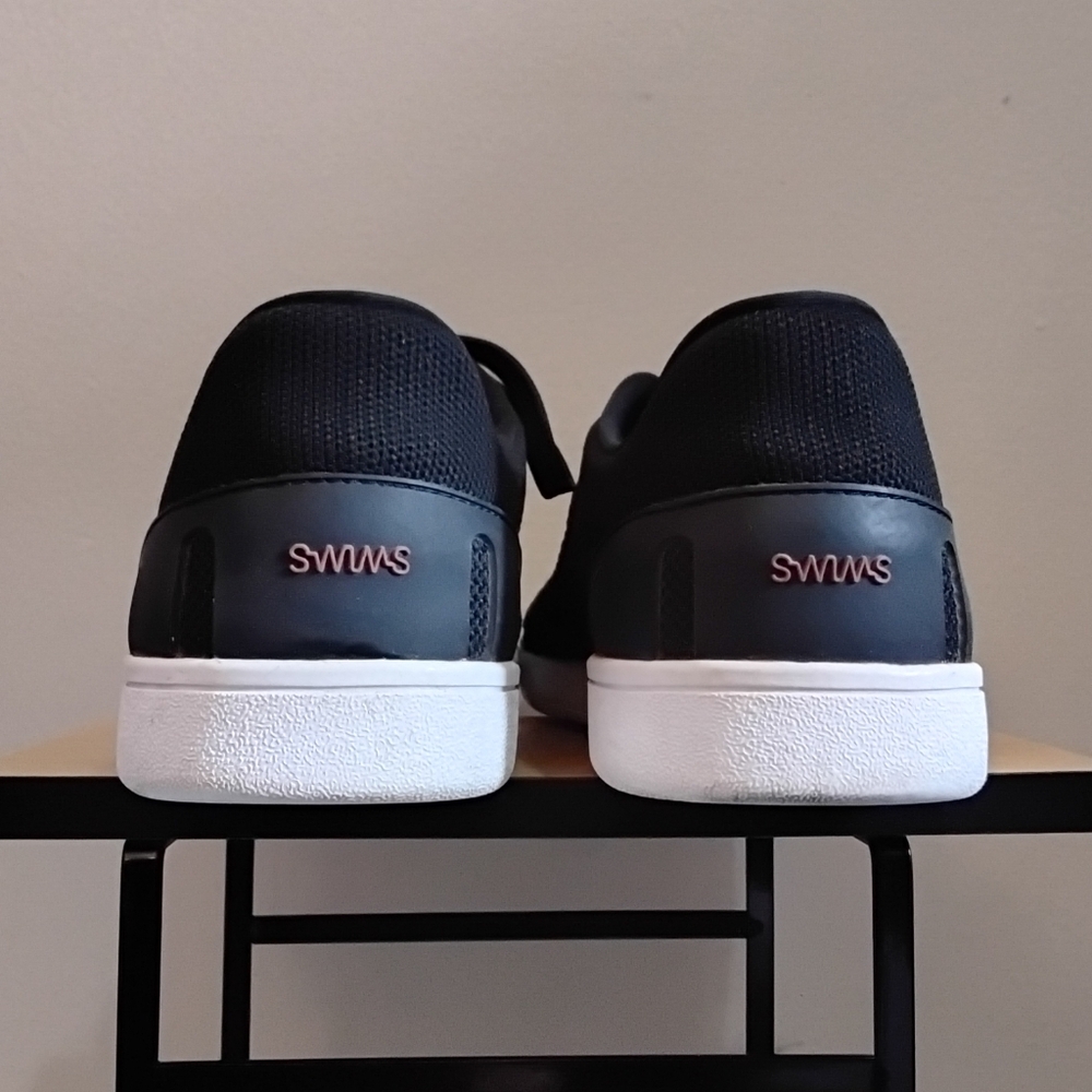 Swims Black Knit Lace-Up Sneakers with White Sole – Size 8 Women EUC - Picture 9 of 16